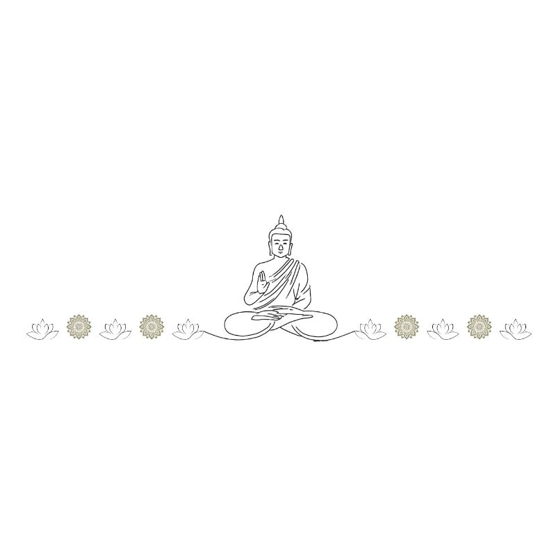 Zen Buddha silhouette on black