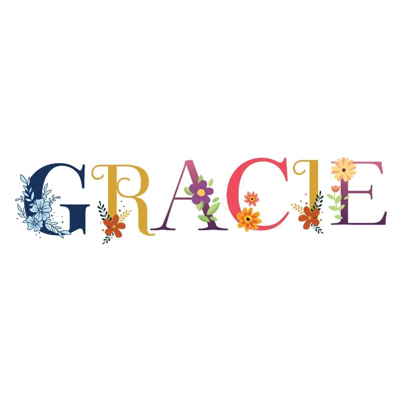 Le nom de GRACIE est décoré de fleurs