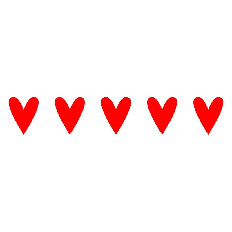 Passionate red hearts in unique pattern