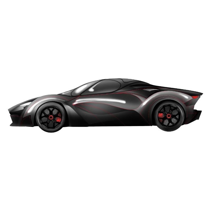 Glossy black supercar design