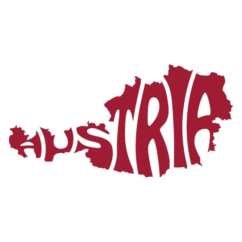 Austria Map Artistic Typography Design