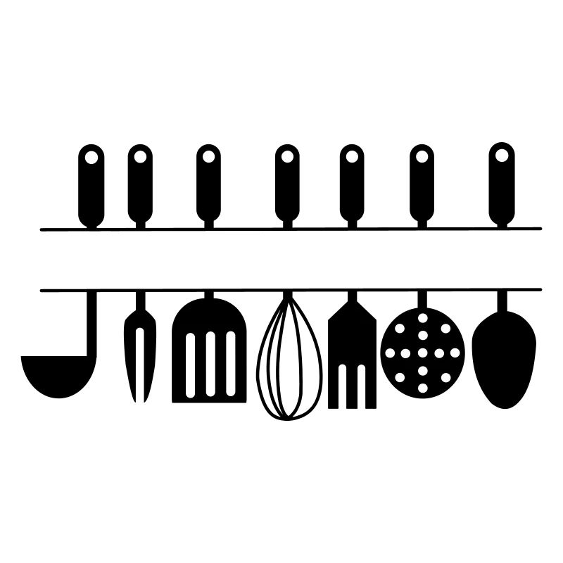 Découpage pour ustensiles de cuisine propres textes