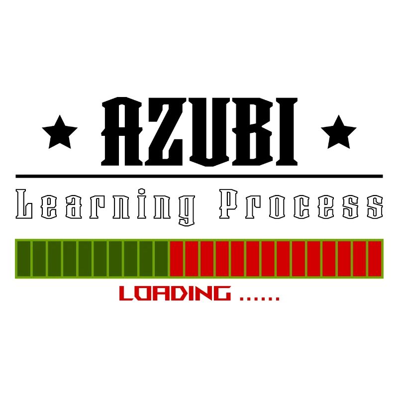 AZUBI learning process loading white tshirt
