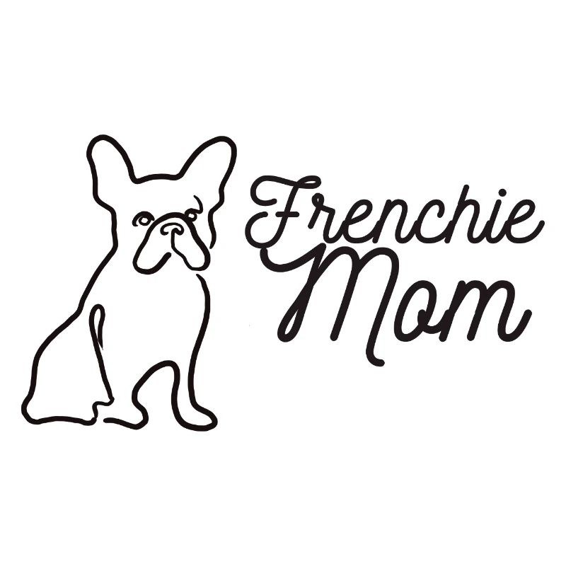 Frenchie Mom Silhouette Script Lineart