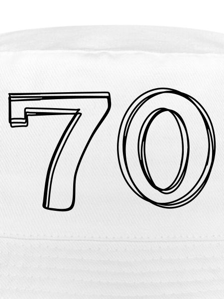 Zahl 70 handgezeichnet