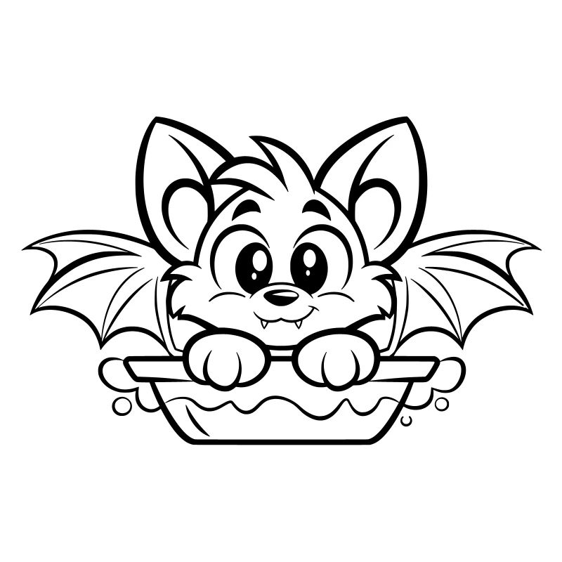 Une chauve-souris mignonne dans la baignoire