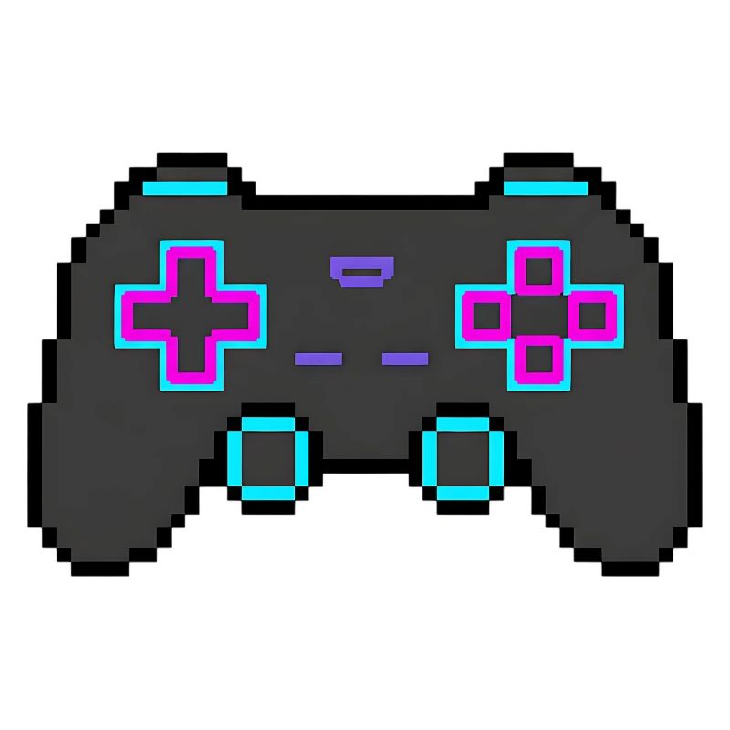 Autocollant Pixel Game Controller Retro 8 Bits Shirt