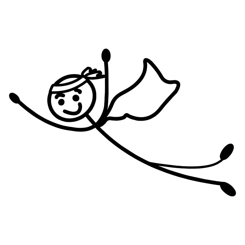 Super jung oder Mann fliegt schnell mit Umhang