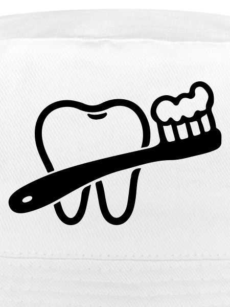 Zahn mit Zahnbürste Symbol Schwarz