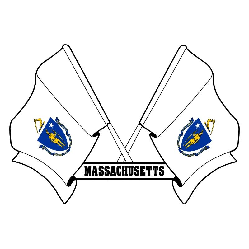 Deux drapeaux texte MASSACHUSETTS