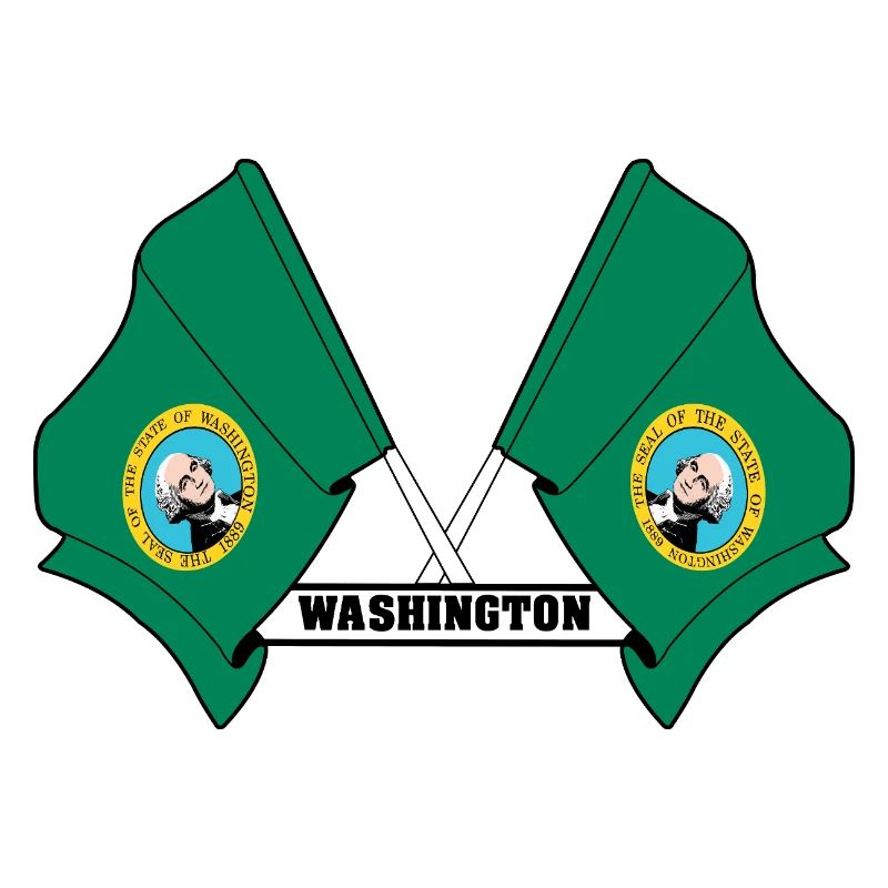 Two flags text WASHINGTON