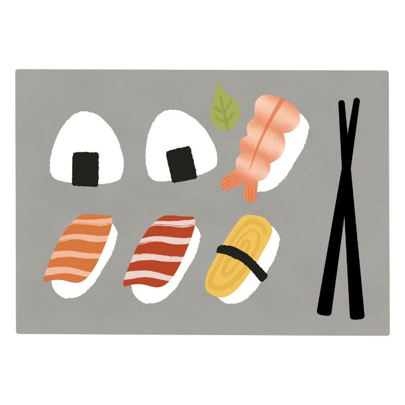 Ensemble d’illustrations de sushis minimalistes