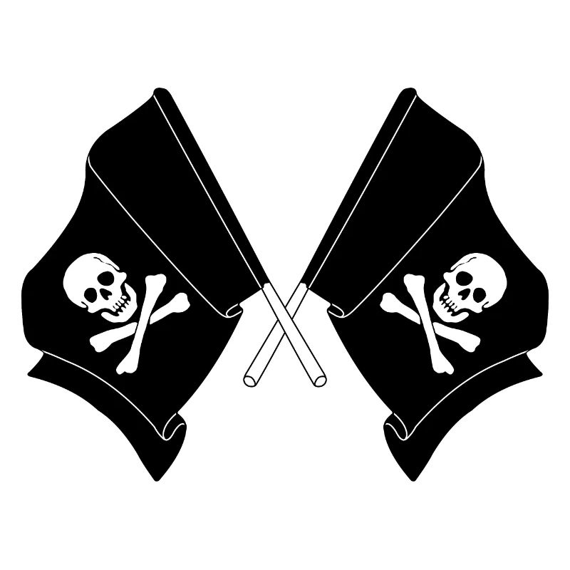 Deux drapeaux croisés de pirates