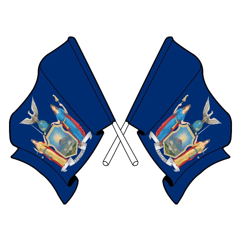 de petits drapeaux traversaient New York