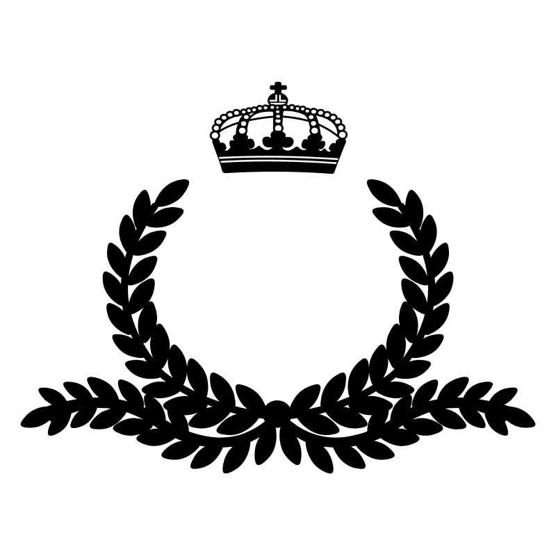 Ornate laurel wreath with crown