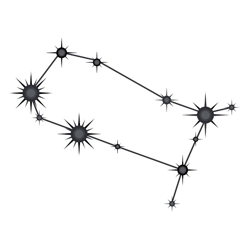 Zwillinge Sternbild Sternzeichen Schwarz & Grau