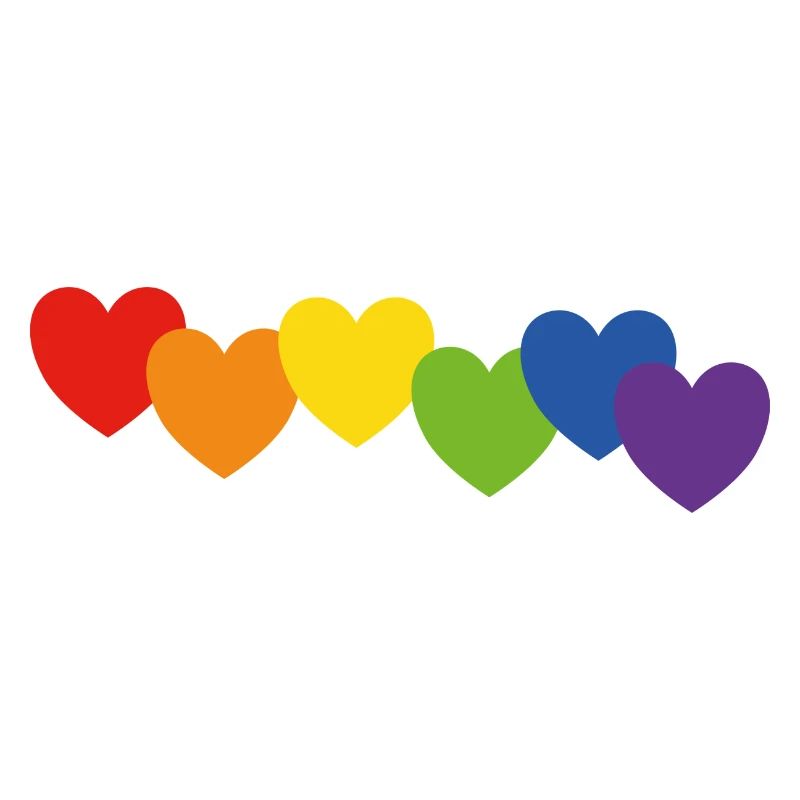 Coeurs couleurs arc-en-ciel
