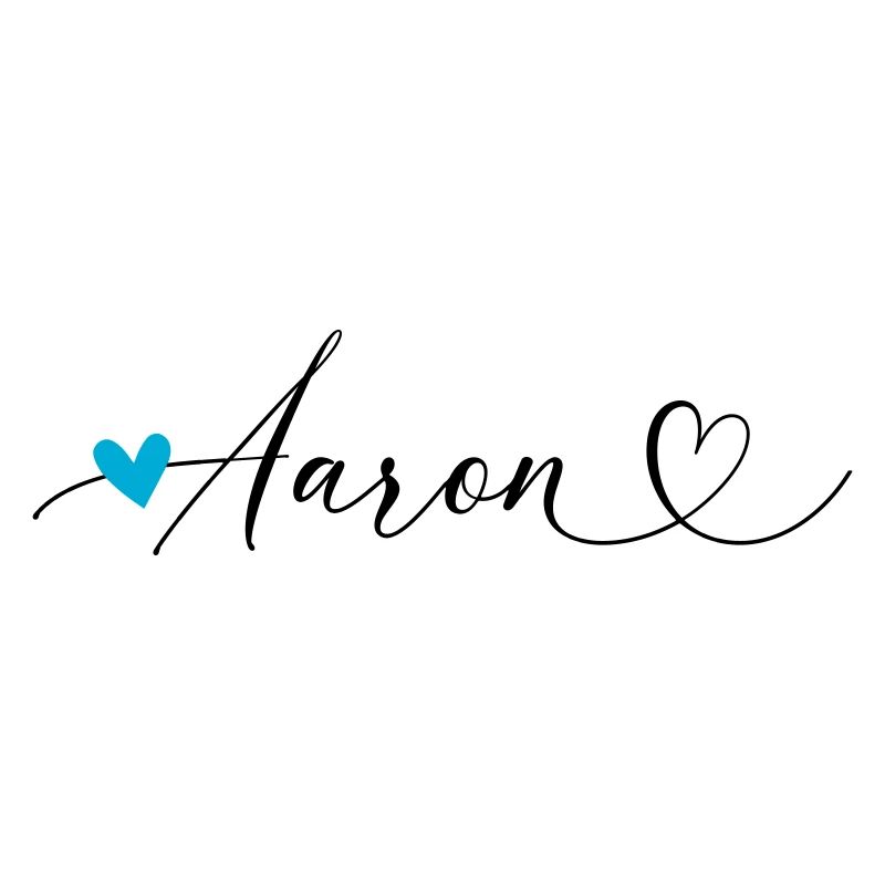 Aaron Nom Prénom Calligraphie coeur