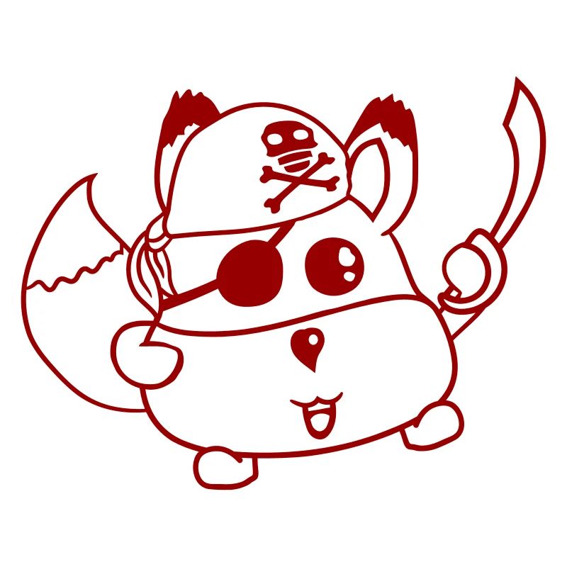 Petit renard mignon pirate animal sabre oeil patch
