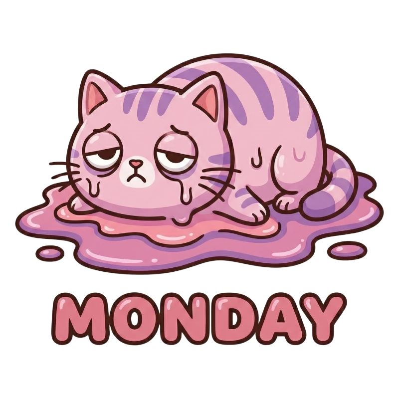 I Hate Mondays - Cute Exhausted Kitty