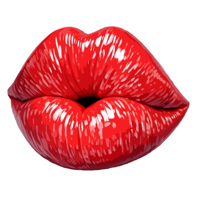 Red Gloss Kiss Lips