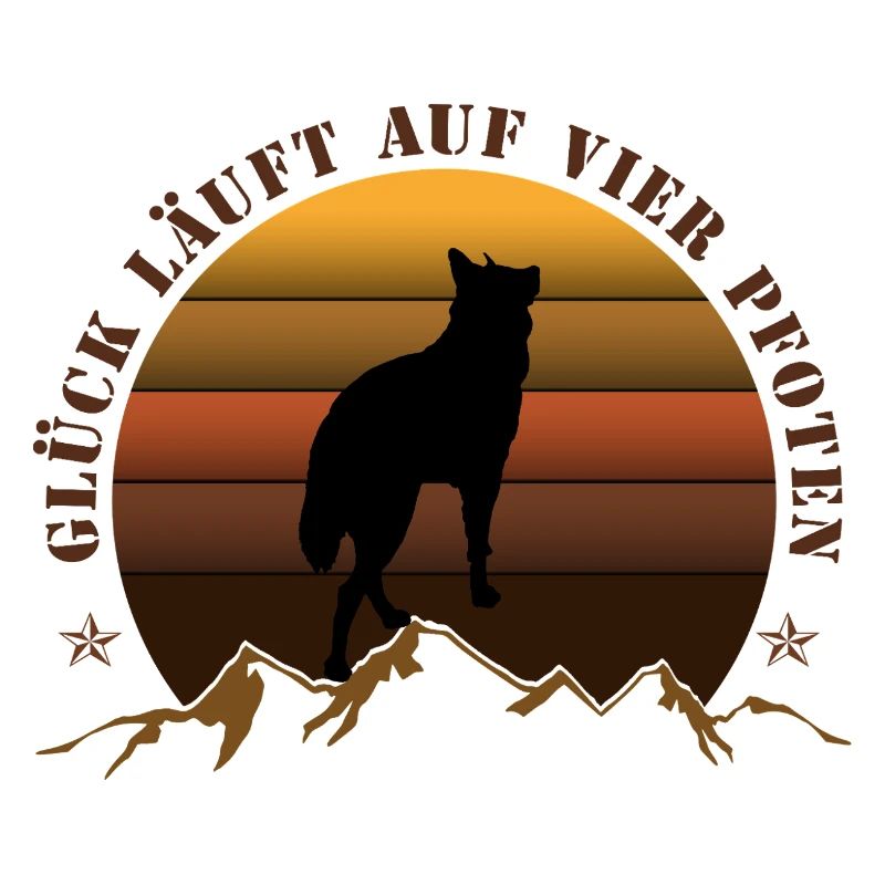 Evening wolf on mountain backdrop