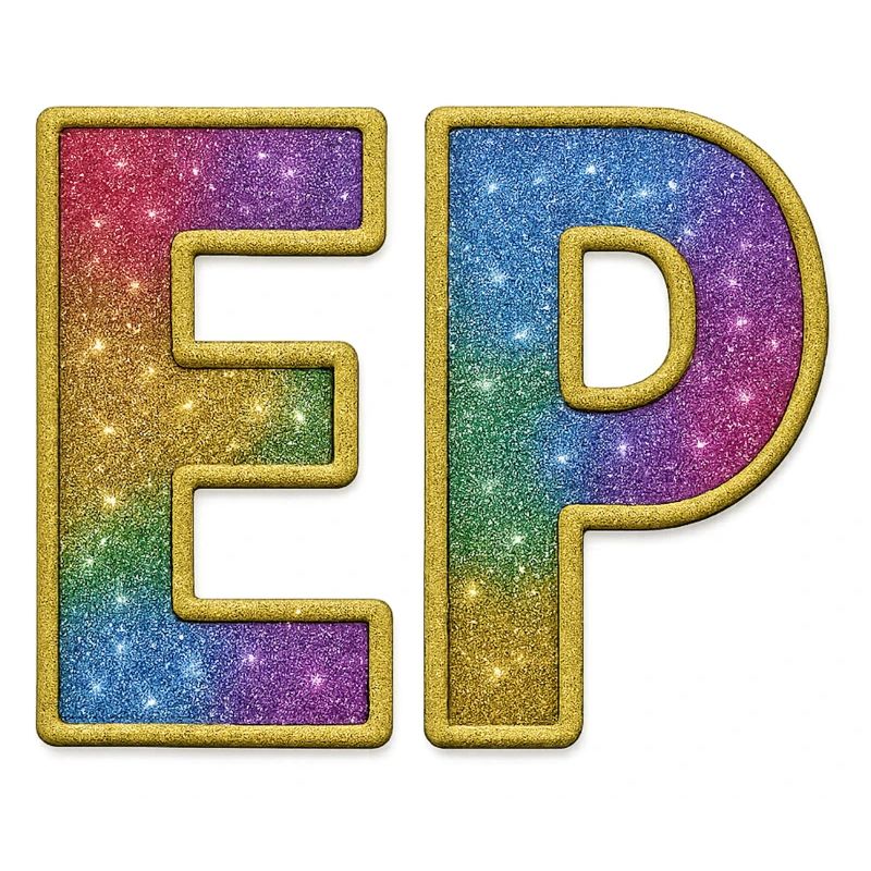 EP | Lettrage initial Galactic Glitter