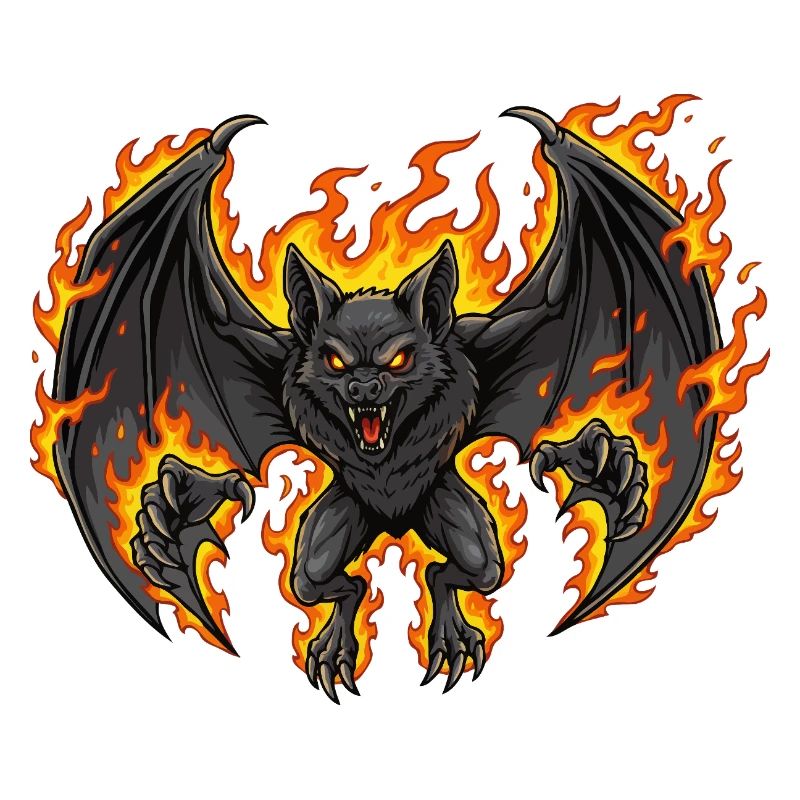 Bat on fire