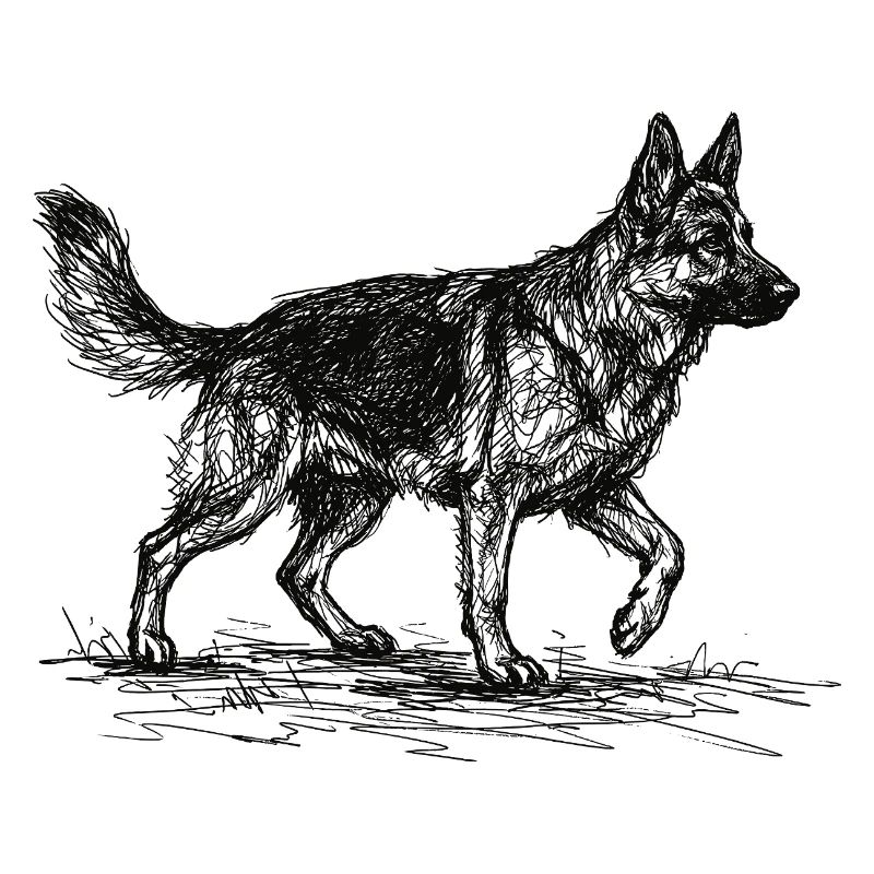 German Shepherd Sketch – German Shepherd Design