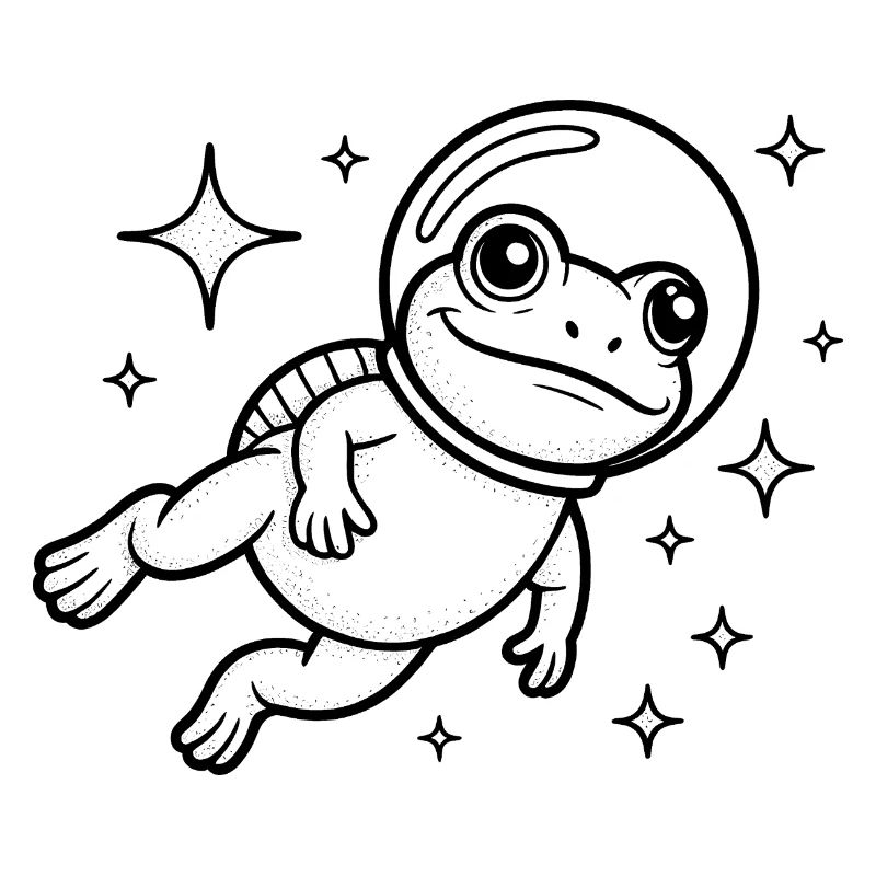 Frog in Space - Cool Astonomy Logo