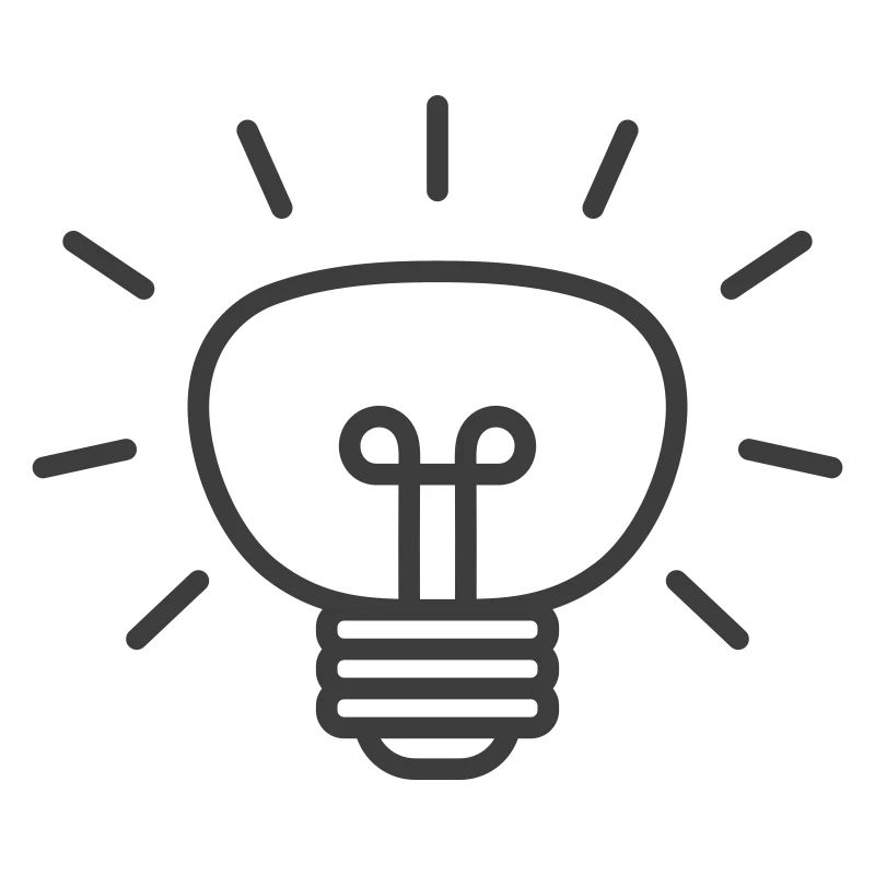 Glowing Light Bulb Line Icon