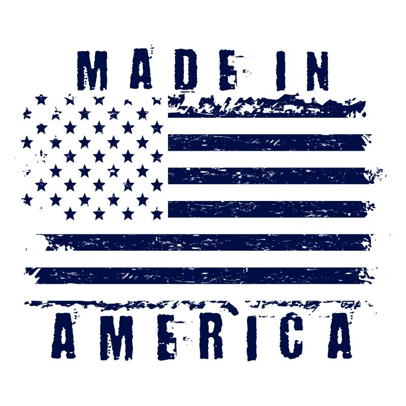 American flag with stylized text