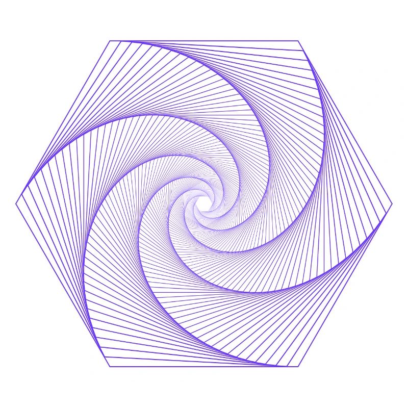 Spiral in hexagonal pattern