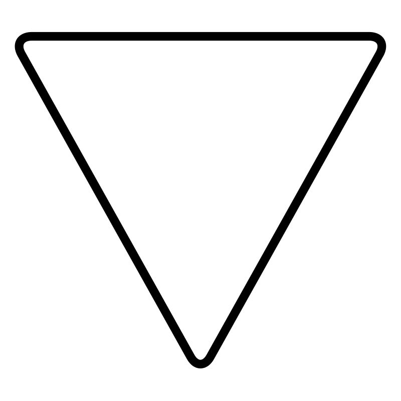 Triangle avec coins arrondis comme panneau d’avertissement