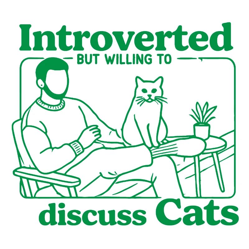 Introvertiert, aber bereit, mit Katzen zu plaudern