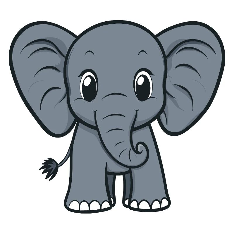 Dessin animé d’éléphant mignon