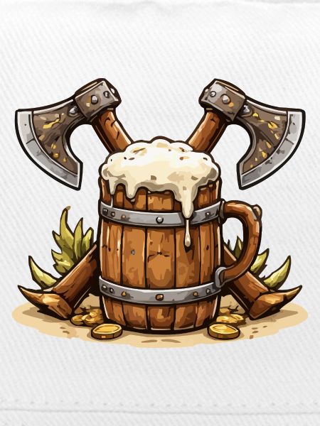 Bierfass mit Äxten Wikinger