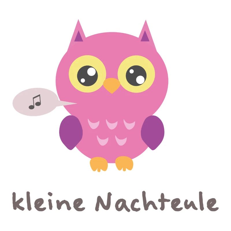 Cuddly owl with a singing note