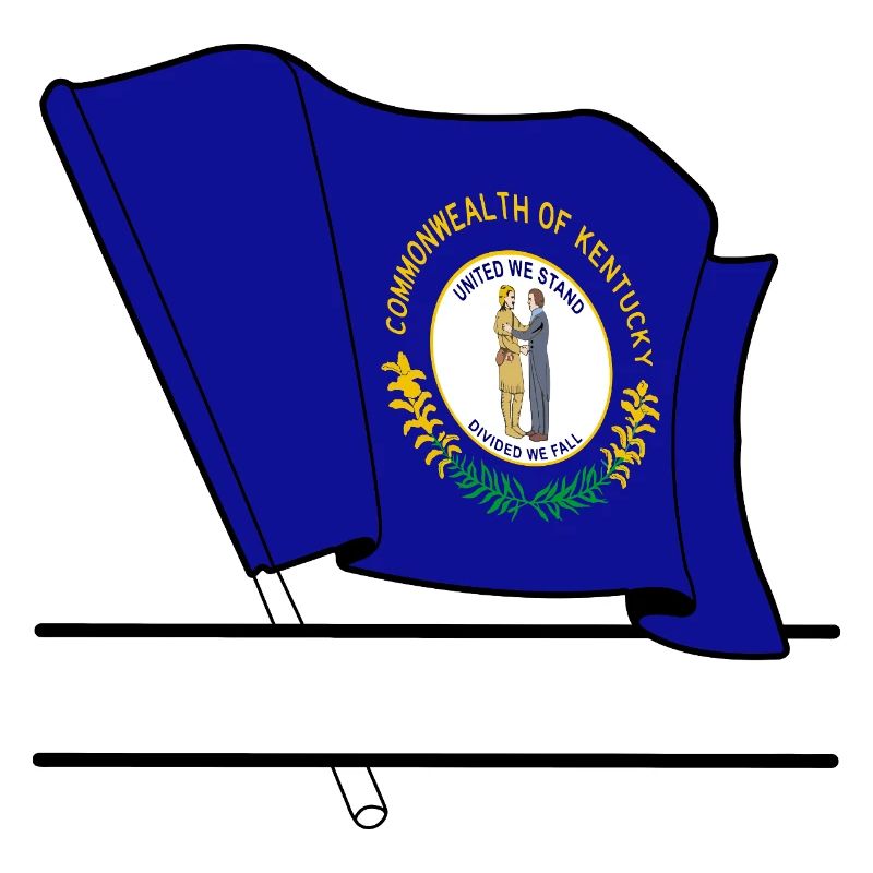Bannière de texte du drapeau du Kentucky