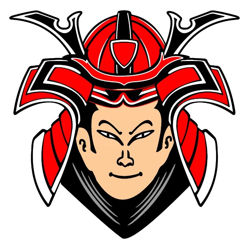 Samurai mit Helmdesign