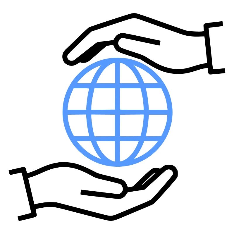 Globe Hands Outline Global