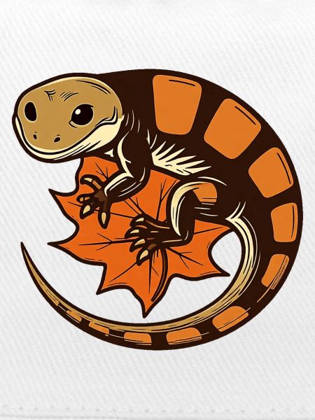 Salamander auf Herbstblatt