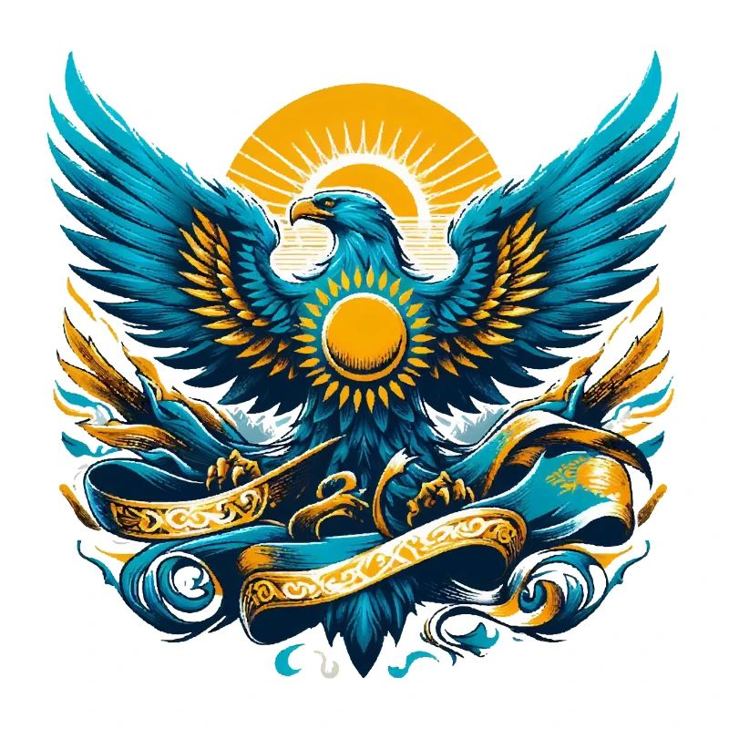 Kasachstan Adler Flagge Fahne dynamisch Geschenk