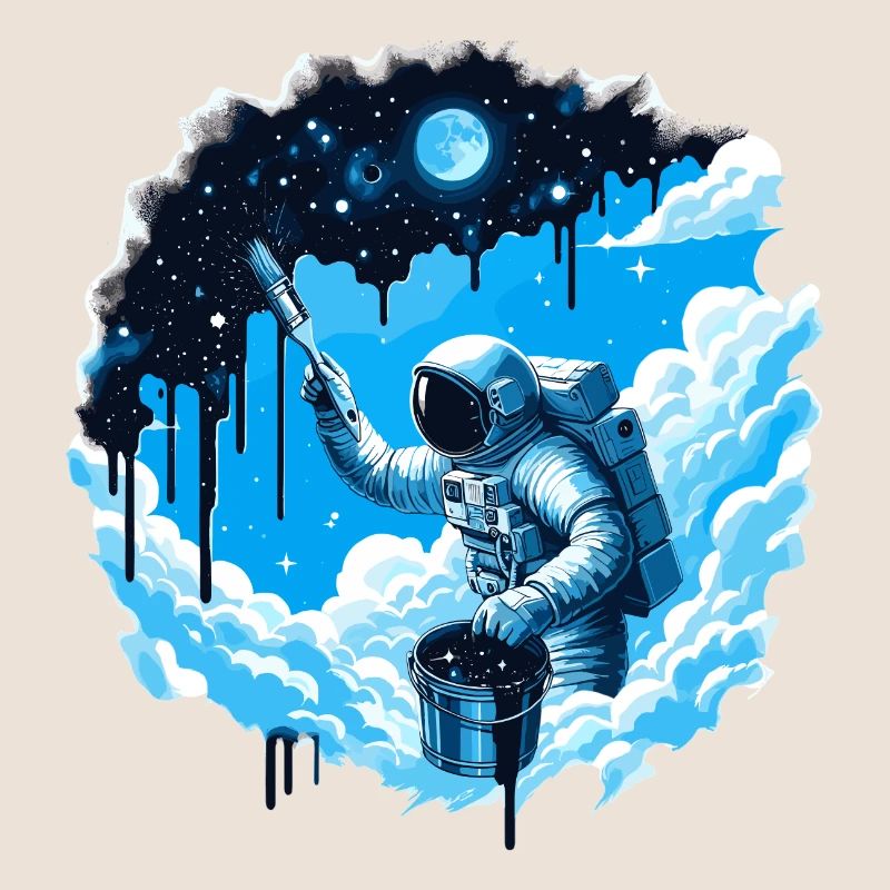 Astronaut Paints Starry Sky Night Gift