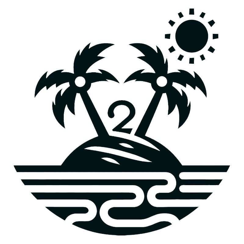 Island with 2 palm trees