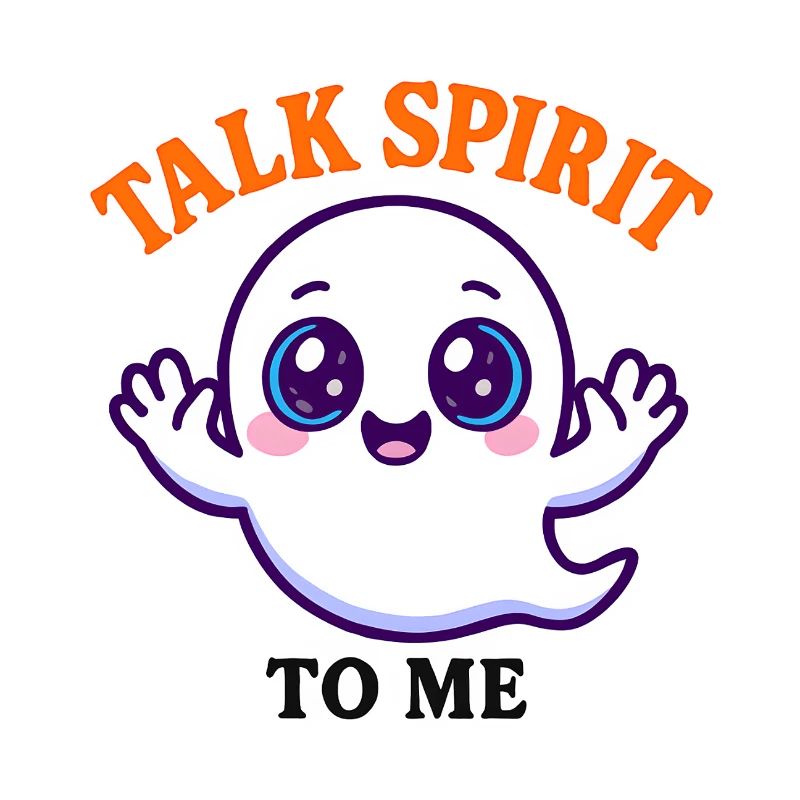 Kawaii Ghost with Blue Eyes Halloween