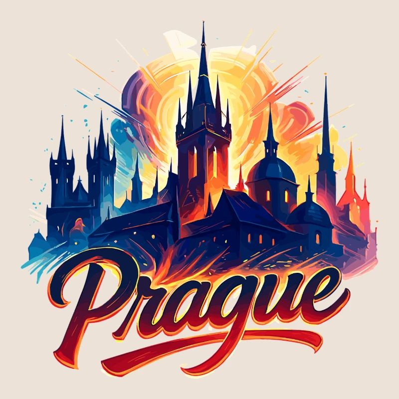 Prague Capitale République tchèque Silhouette Cadeau