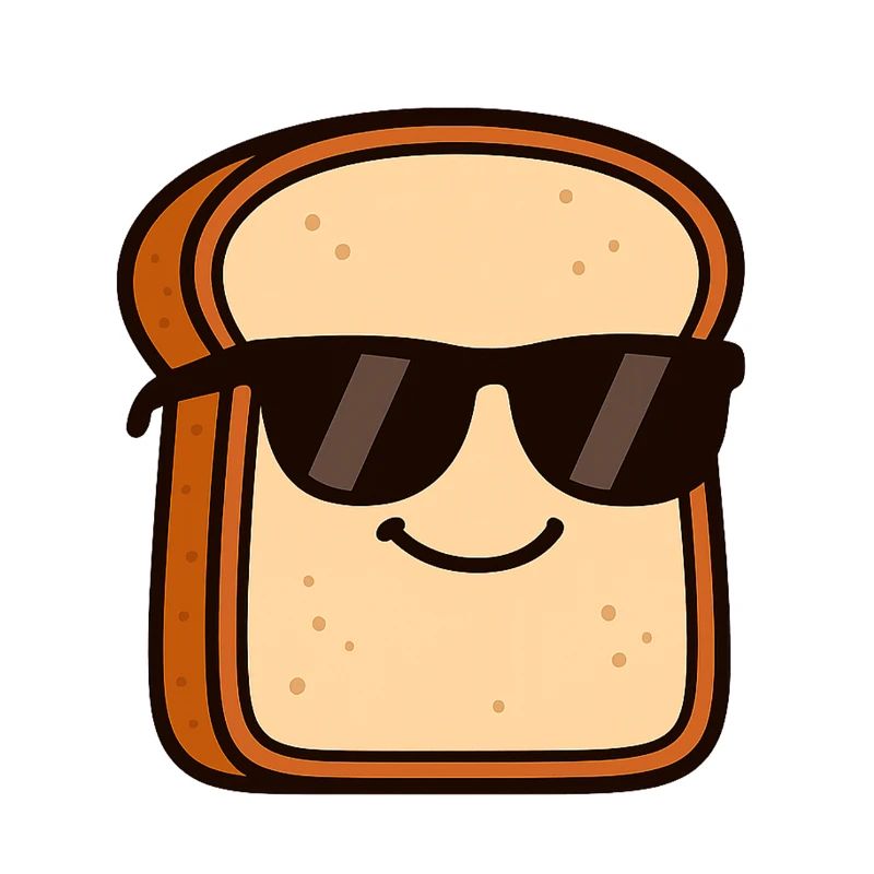 Cool bread with sunglasses