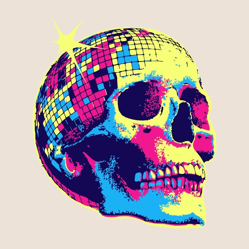 Neon Disco Totenschädel