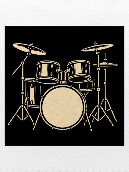Black Silver Drumset Illustration